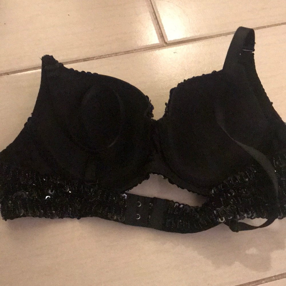 Black Sequined Rave Bra - Picture 2 of 2